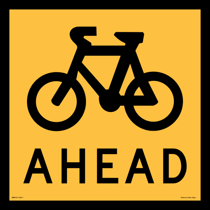 Multi Message Bicycles Ahead Sign MM9127