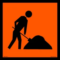 Multi Message Workmen Ahead Fluro Sign MM922