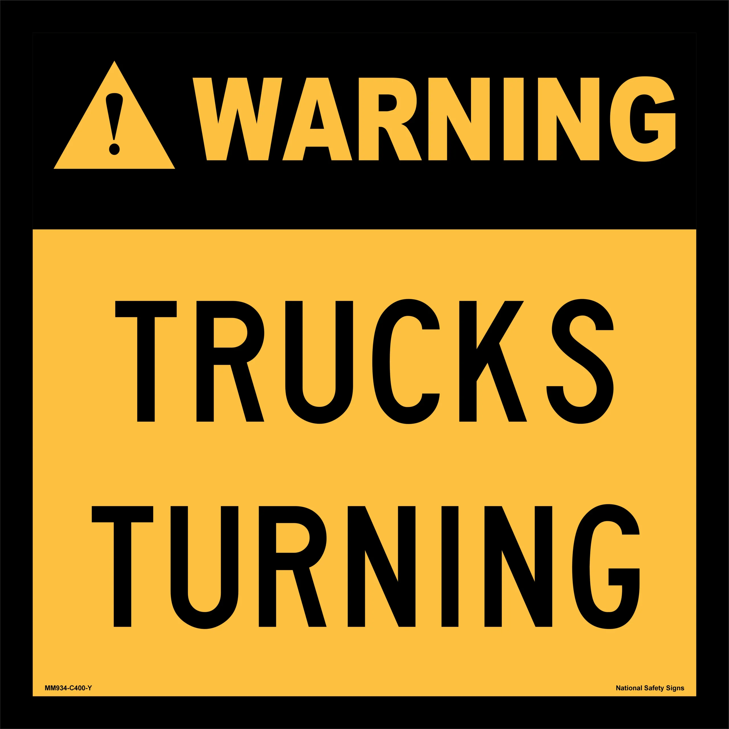 Multi Message Trucks Turning sign MM934