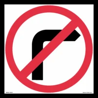 Multi Message No Right Turn Sign MM966