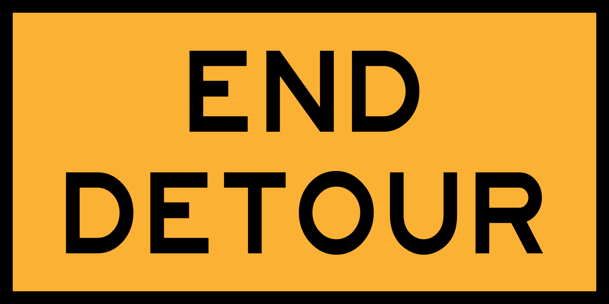 T2-23 End Detour Sign - Boxed edge Signs Australia