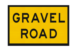 T3 Sign T3-13A Gravel Road Sign - Boxed Edge Signs - National Traffic Signs