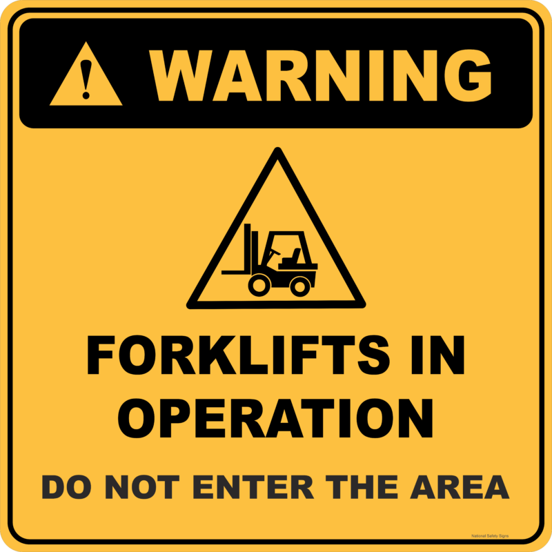 Forklifts in Operation sign with stand A40292 - Image 3