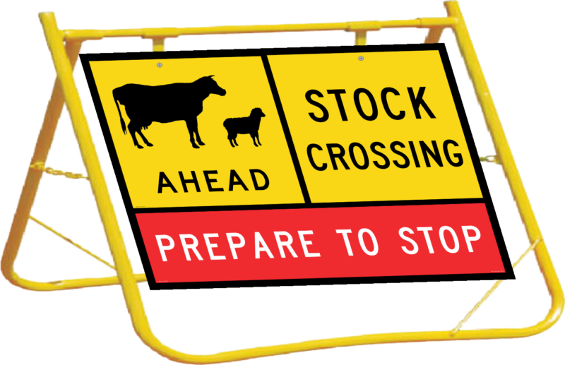 Stock Crossing  Sign with Stand A400300