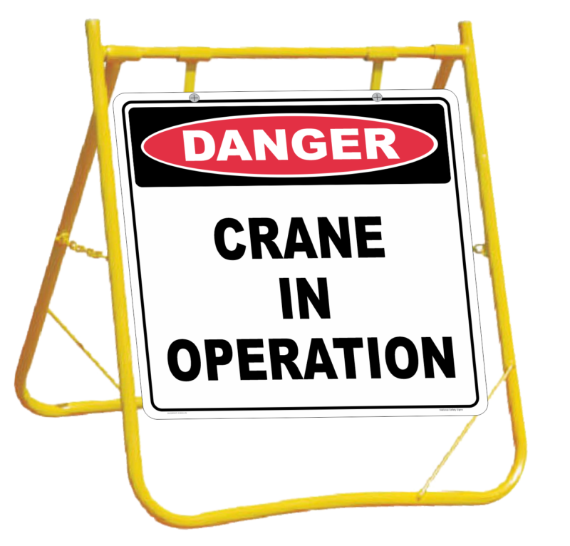 DANGER Crane in Operation Sign and Stand Combo A400307