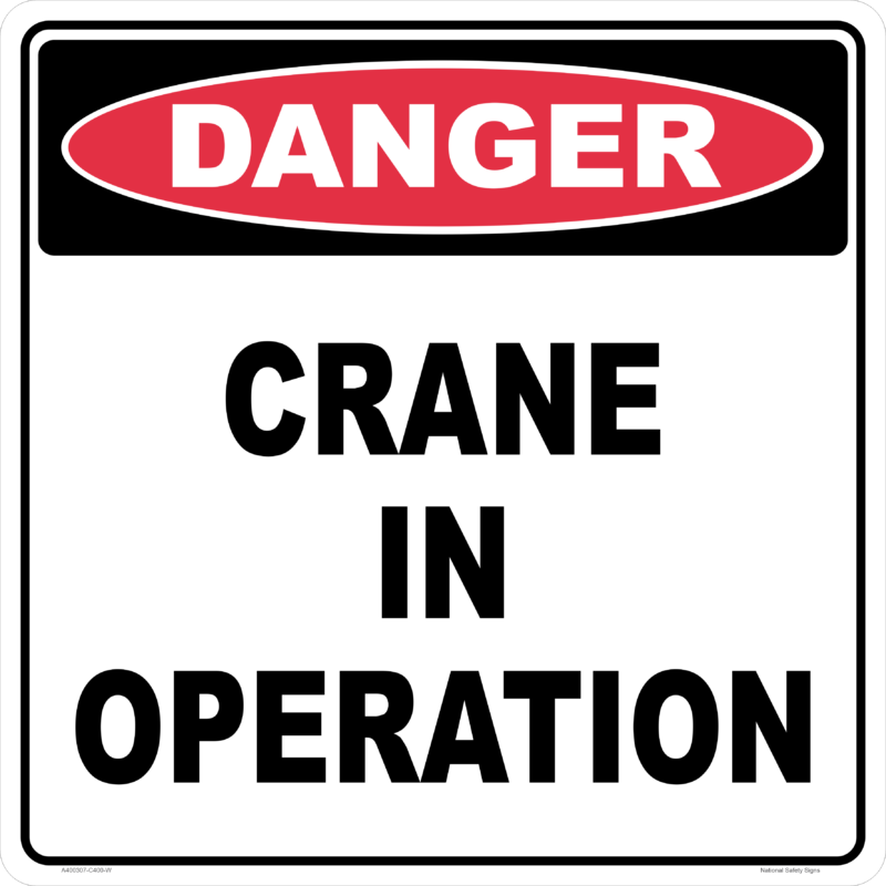 DANGER Crane in Operation Sign and Stand Combo A400307 - Image 2