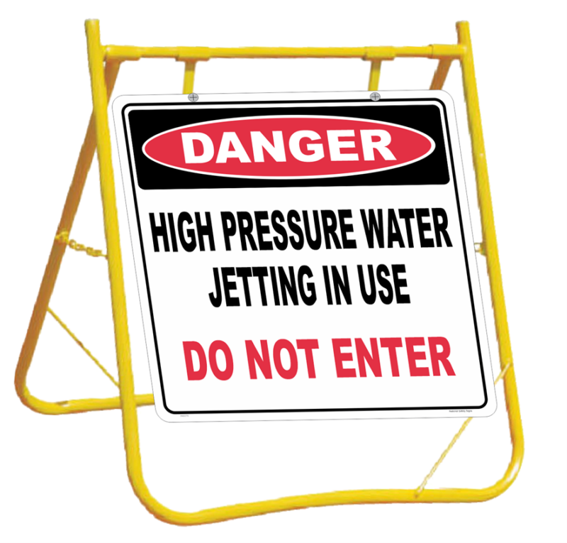 High Pressure Water Jetting Sign and Stand Combo A400310