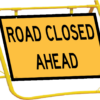 Road Closed Ahead Sign with Stand A400312