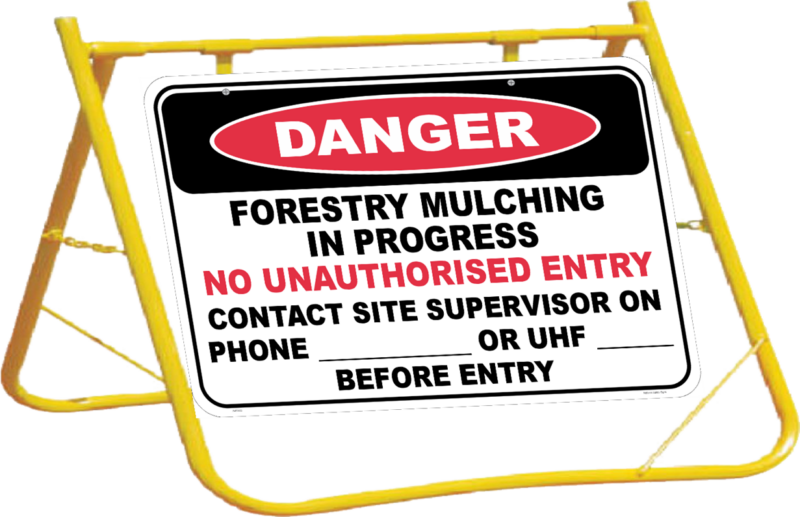 Forestry Mulching Sign with Stand A400320