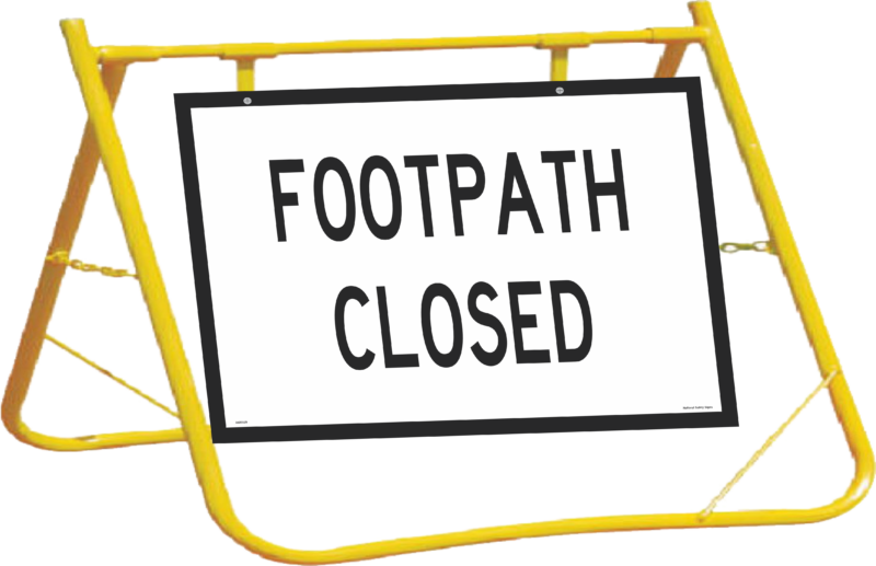 Footpath Closed Sign and Stand Combo  A400329 - Image 2