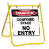 Confined Space sign with stand A40258