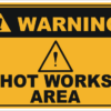 Hot Works Area sign with stand A40260 - Image 2