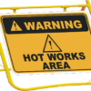 Hot Works Area sign with stand A40260 - Image 3