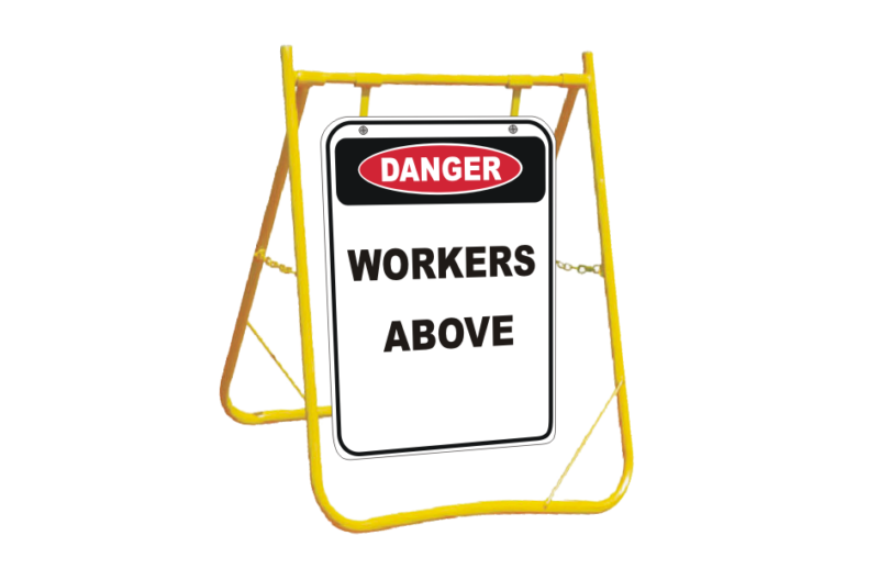 Danger Workers Above sign with stand A40273