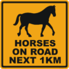 Horses on Road sign with Stand A40280 - Image 2