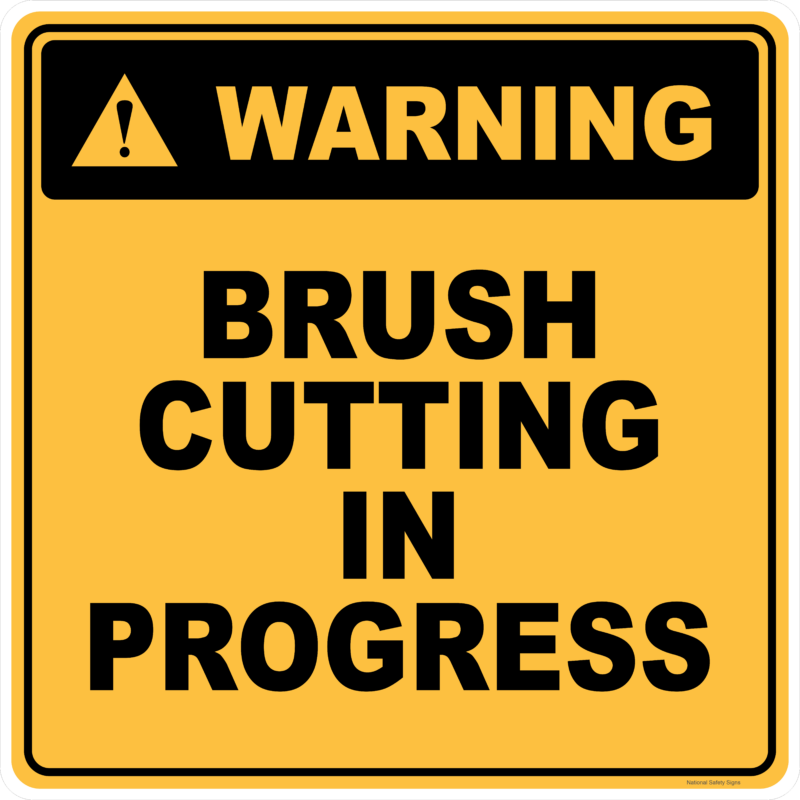 Brush Cutting in Progress sign with stand A40294 - Image 2