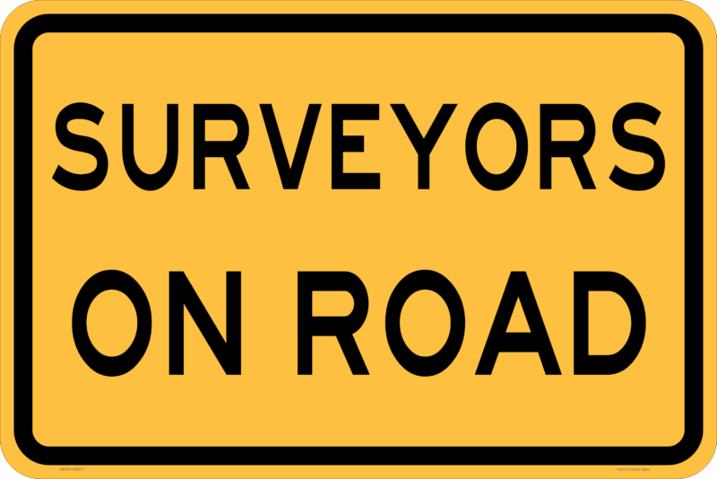 Surveyors on Road Sign and Stand Combo  A400331 - Image 2