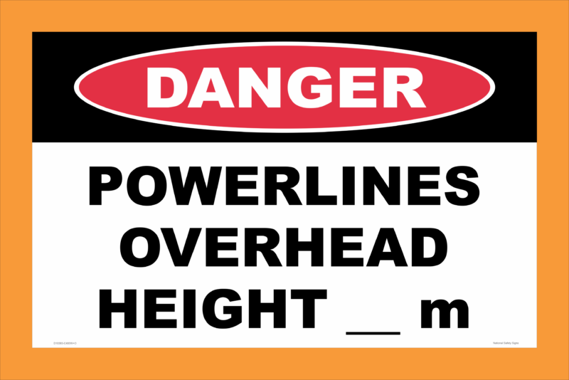 Powerlines Overhead Target Board Sign with Stand Combo A400316 - Image 2