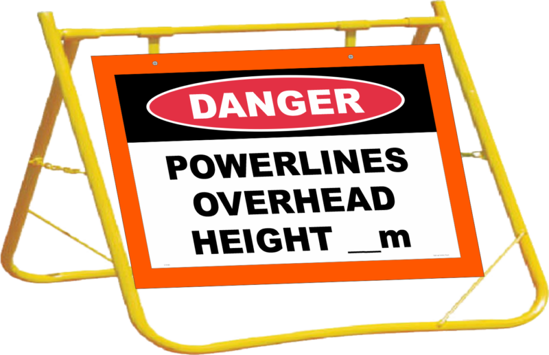 Powerlines Overhead Target Board Sign with Stand Combo A400316