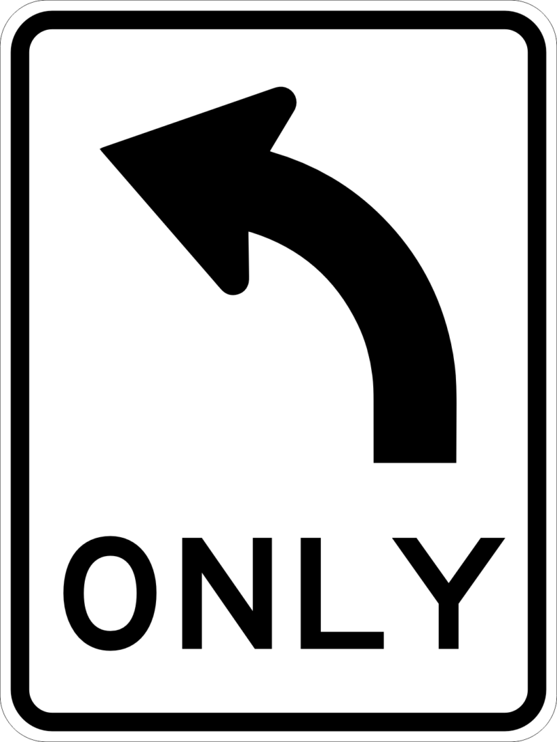 R2-14(L) All Traffic (Left Symbolic) Only