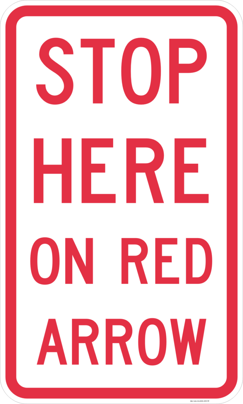 R6-14A Stop Here On Red Arrow