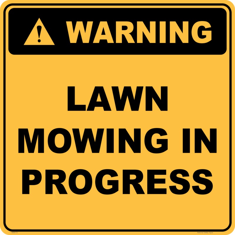 Warning Lawn Mowing in Progress sign with Stand A40283 - Image 2