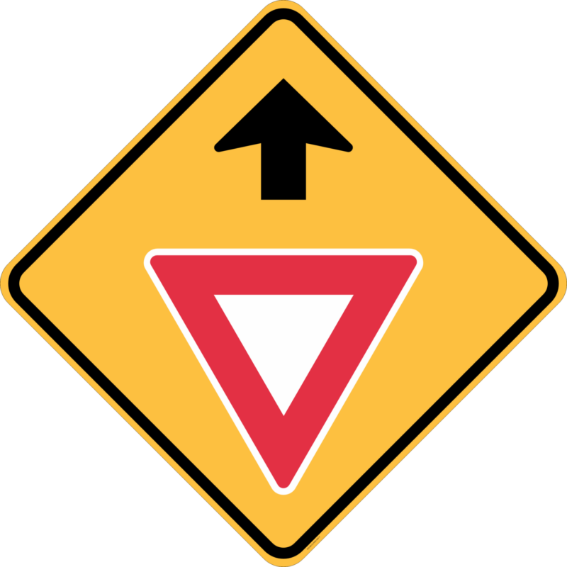 W3-2 Give Way Sign Ahead (symbolic)