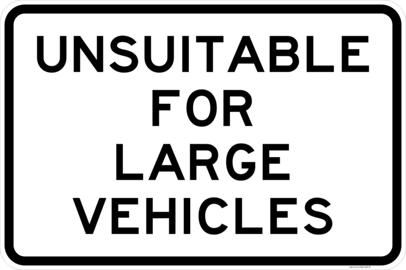 G9-41 Unsuitable For Large Vehicles