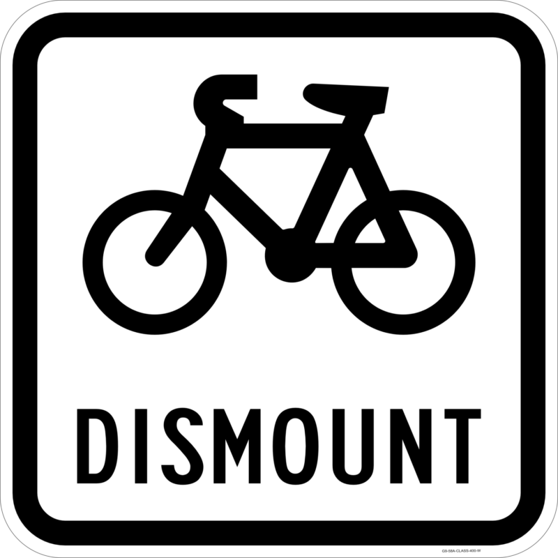 G9-58 Cyclists Dismount