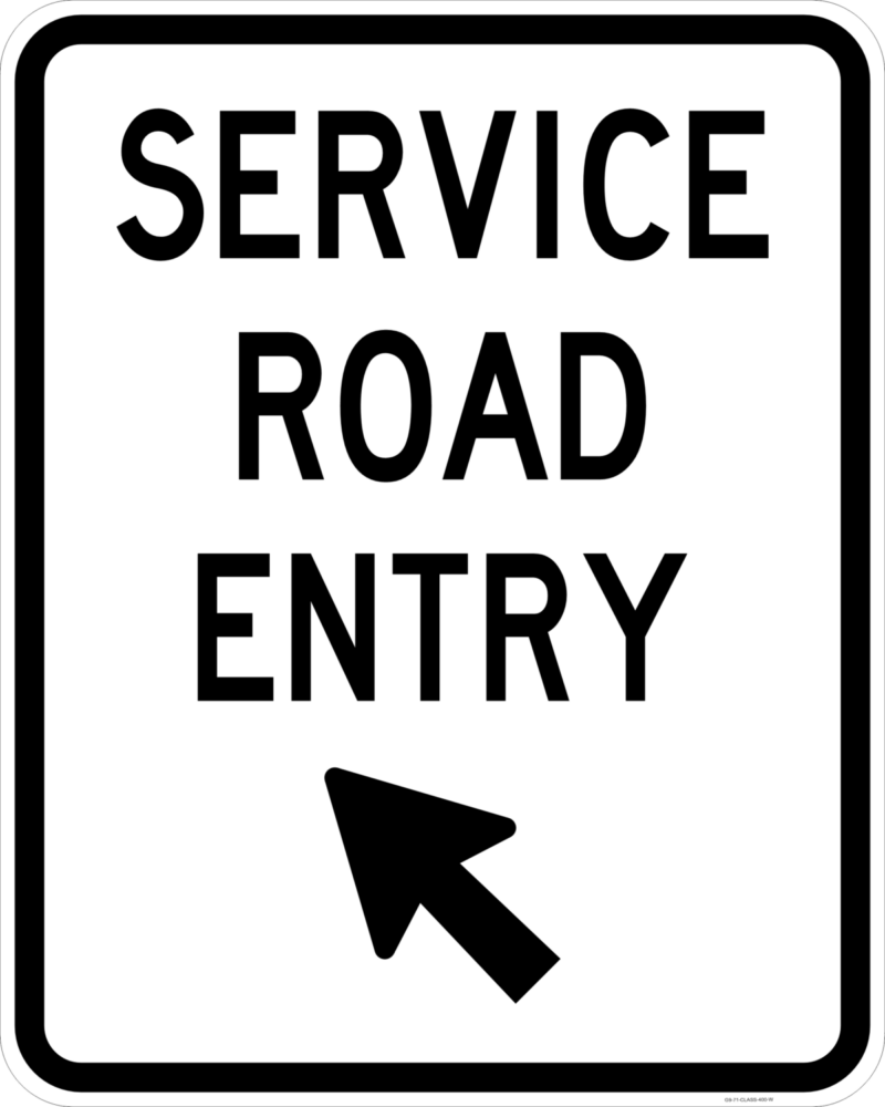 G9-71 Service Road Entry (Angled Up Left Arrow)