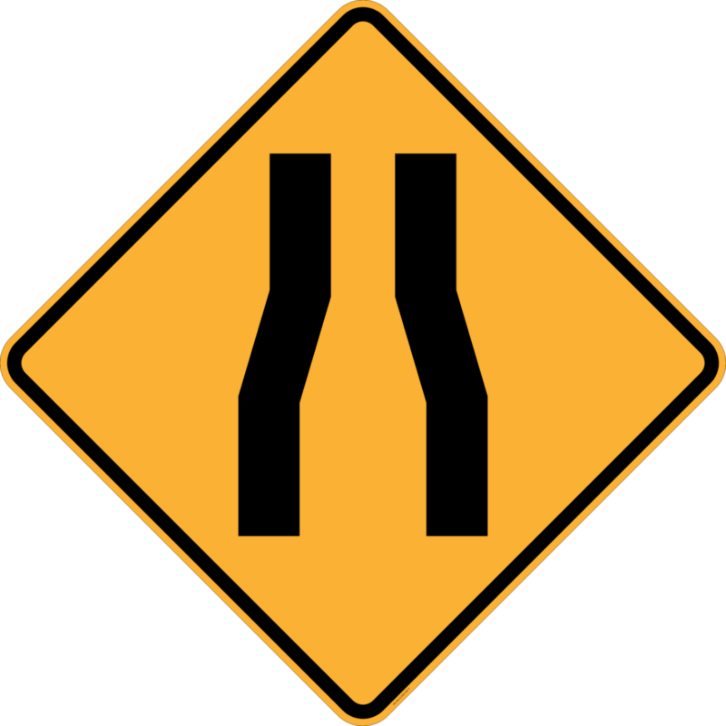 W4-3 Road Narrows (symbolic)