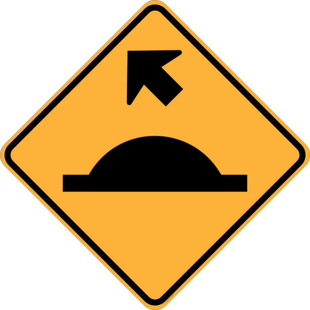 W3-4-2(L) Road Humps Ahead (Angled) sign - Australian Compliant ...