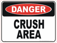 Crush area  sign D1044